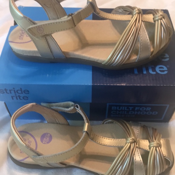 New Stide Rite Dana Sz 1 Wide Girls Sandals - Picture 2 of 5